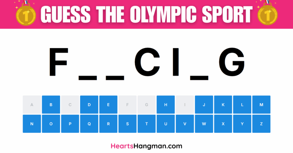 Guess The Olympic Sport hangman game screenshot