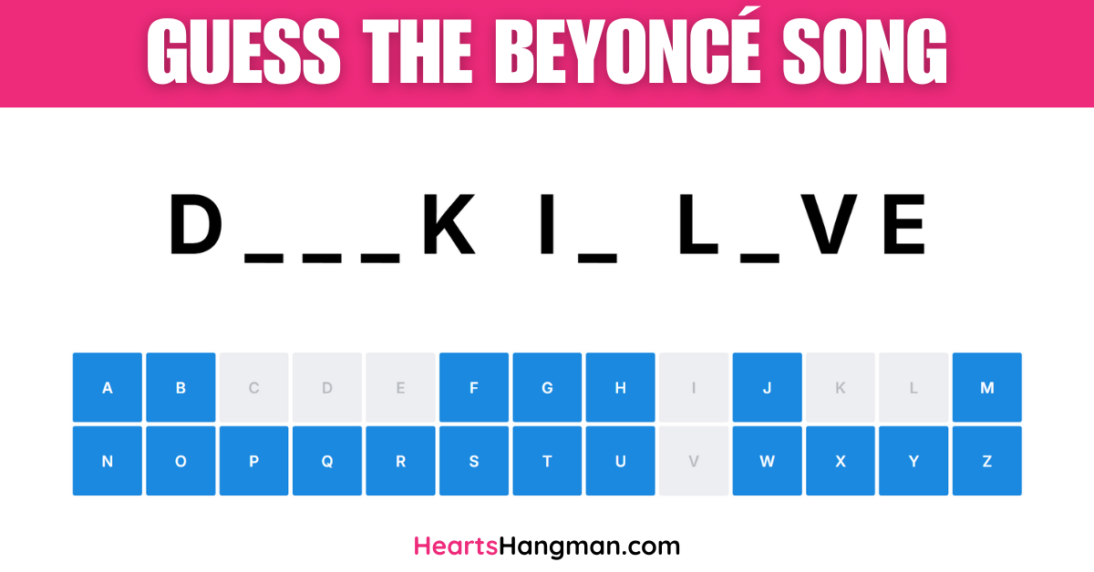 Guess the Beyoncé Song - heartshangman.com
