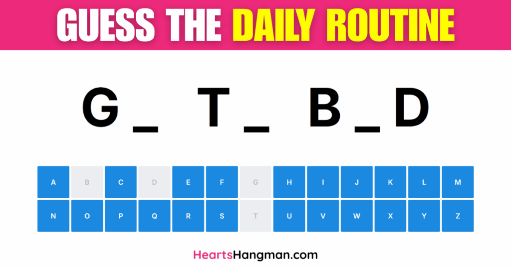 A screenshot of a daily routines guessing game.
